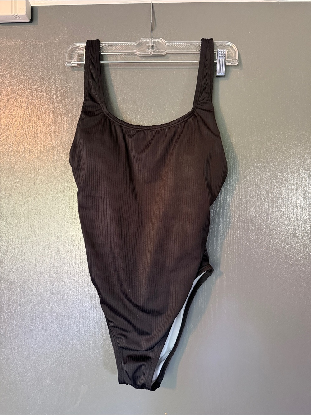 Speedo Black Ribbed One-Piece Swimwear